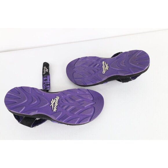 Vintage 90s Reebok Mens 10 Distressed Spell Out Strap Sandals Geometric Purple main image 2